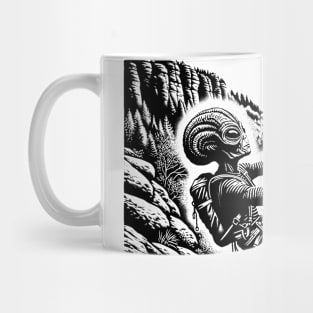 Alien Rock Climbing Mug